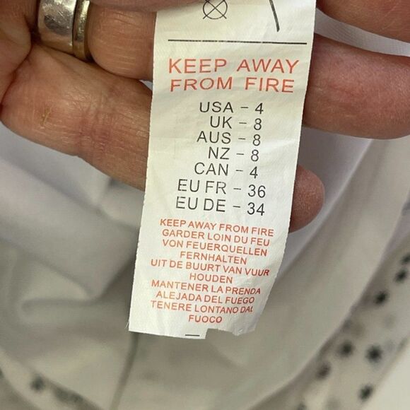 Nasty Gal White Silky Wrap‎ Mini Skirt with Black and Gray Starbursts - 4 - Picture 8 of 12